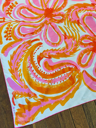 Vera Pink and Orange Floral Scarf